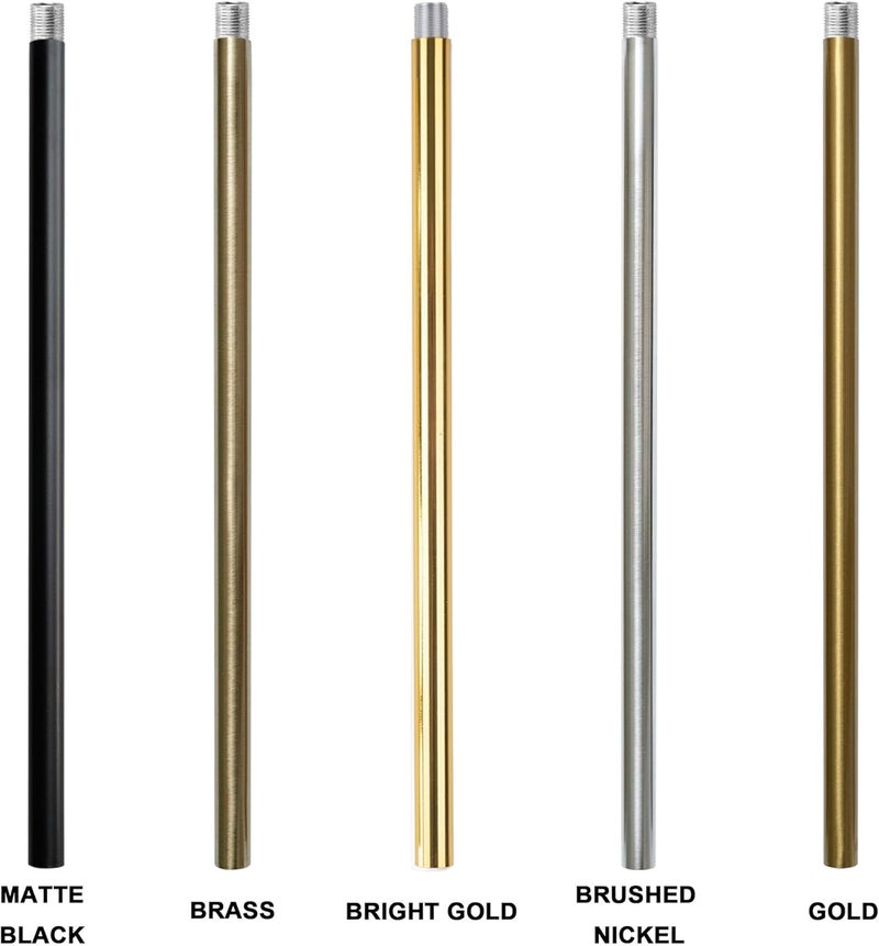 Haligate Bright Gold M10 Threaded Extension Rod for Pendant Light, Island Lighting, Chandeliers,Lighting Fixture downrods & Stems,12 Inches - Image 4